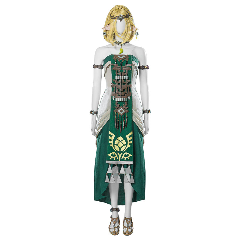 Anime Cosplay Dress For Women - Zelda Green Princess Dress TotK Kingdom