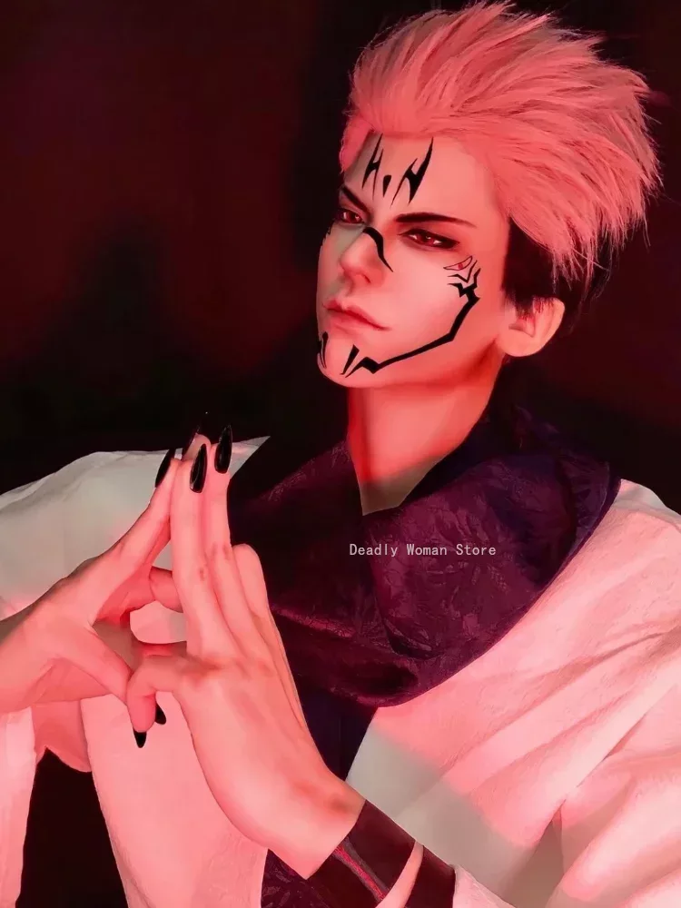 Jujutsu Kaisen Cosplay Ryomen  - Cosplay Anime Pink Hair 评论和价格