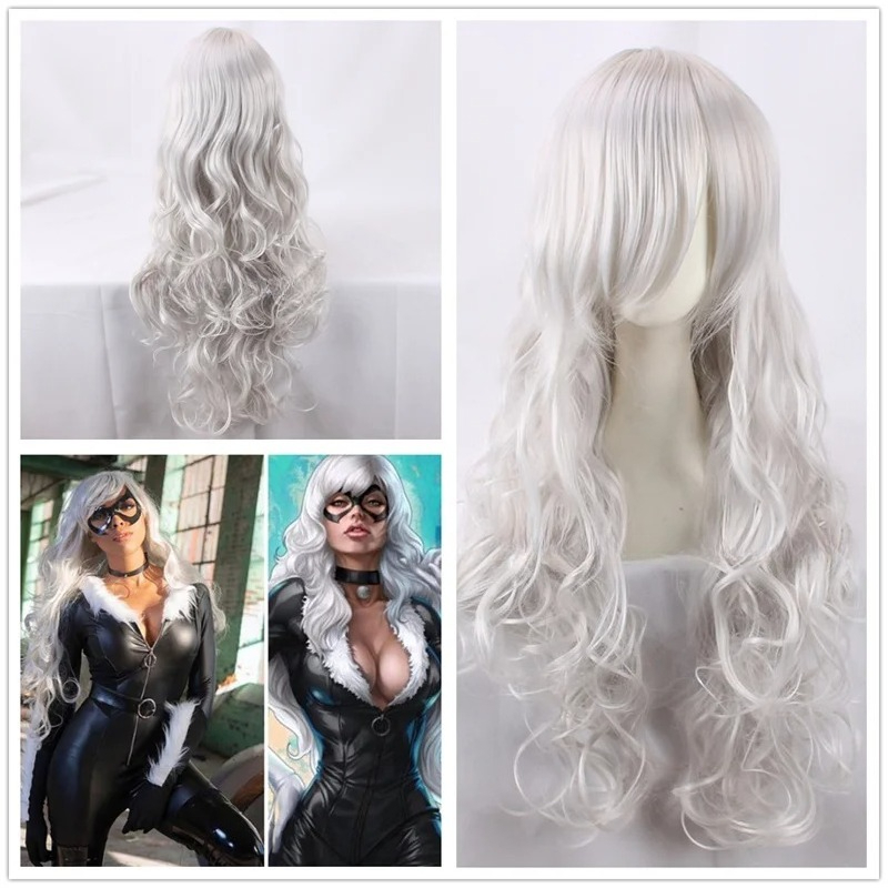 Halloween New Black Cat Cospla - Anime Cosplay Long Black Hair 评论和价格