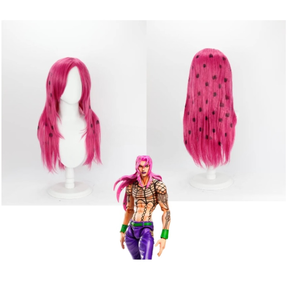 Anime JoJo Diavolo Cosplay Wig - Cosplay Anime Pink Hair 评论和价格