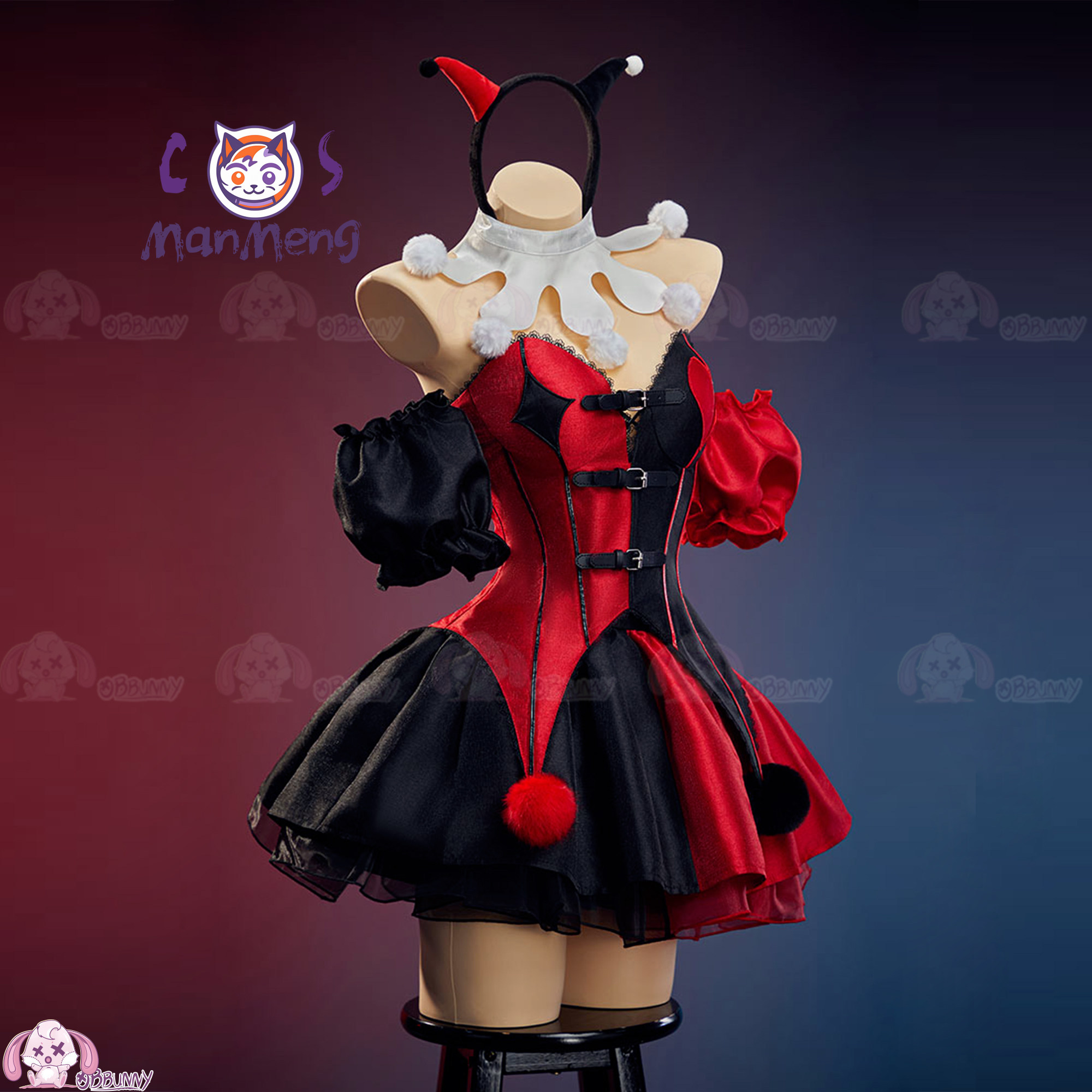 New Clown Gothic Lolita Waist  - Anime Cosplay Red 评论和价格