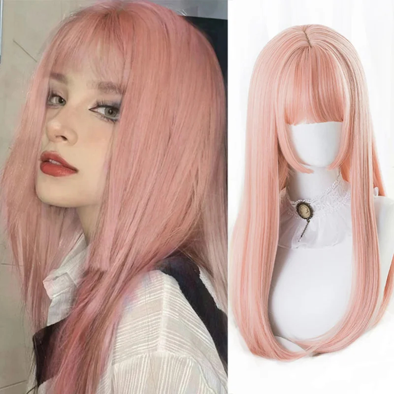2026 Houyan synthetic long str - Cosplay Anime Pink Hair 评论和价格