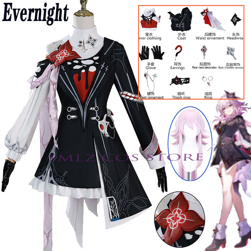 Newly Evernight Cosplay Honkai - Anime Cosplay Dress For Women 评论和价格