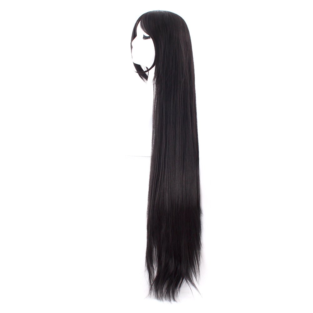 40 Inch 100 cm Long Straight C - Anime Cosplay Long Black Hair 评论和价格
