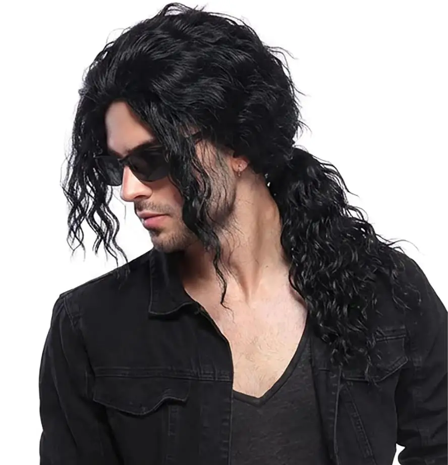 Anime Michael Jackson Cosplay  - Anime Cosplay Long Black Hair 评论和价格